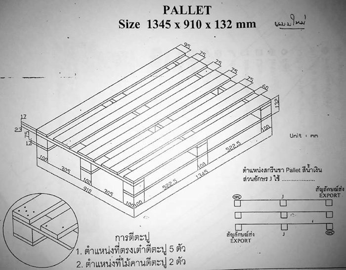 Đơn hàng xuất khẩu Pallet gỗ sang thị trường Thái Lan PL01-270122
