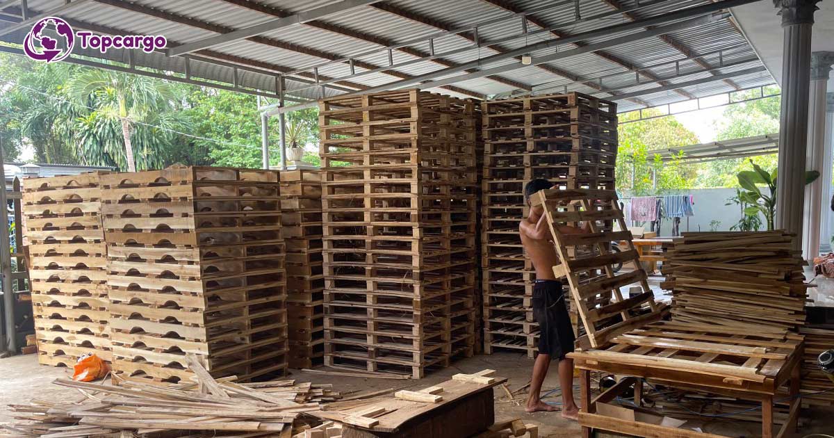 Đơn hàng xuất khẩu Pallet gỗ keo sang thị trường Ghana PL01-070621
