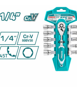 1/4" Bộ cờ lê lực và đầu tuýp 12 chi tiết Total THT14114126
