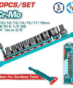 Bộ 10 đầu tuýp 3/8"DR 8-19mm Total THTISD38104