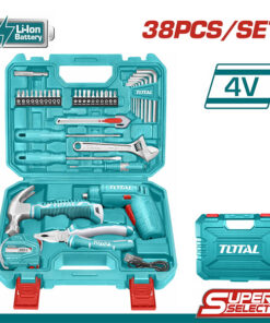 Bộ 38 món bao gồm máy siết vít TSDLI0402 Total THKTHP10386