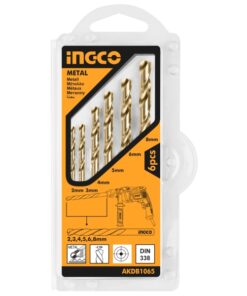 Bộ 6 mũi khoan kim loại HSS Ingco AKDB1065