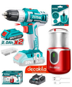 Bộ combo 2 máy xay cà phê và khoan dùng pin 20V Total TOSLI23013