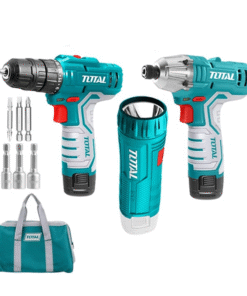 Bộ combo máy siết vít pin, khoan pin và đèn pin 12V Total TKLI1203