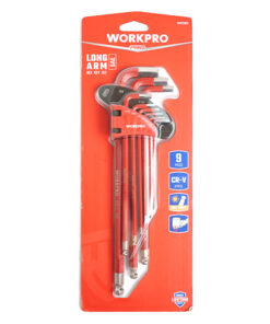 Bộ lục giác đầu bi kiểu chữ L, loại dài 9 cái hệ inch Workpro WP222013