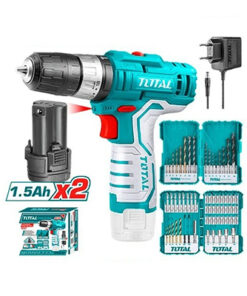 Bộ máy khoan pin TIDLI12201 & bộ 45 tua vít 16 mũi khoan Total TOSLI23022