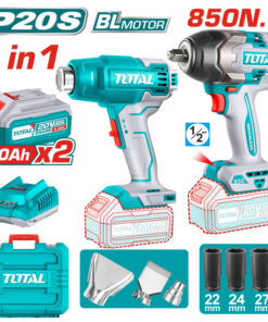 Bộ máy siết bu lông và máy thổi nóng dùng pin 20V Total TOSLI240489 (2 Pin
4.0Ah, 1 Sạc)