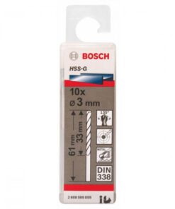 Bộ mũi khoan sắt 10 mũi HSS-G Bosch 2608595055 3mm