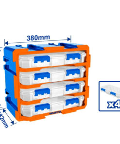 Bộ tủ gồm 4 hộp nhựa chia 13 ngăn đựng linh kiện 380x182x320 mm Wadfow WTB8344