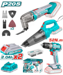 Combo máy khoan TDLI204531 + Máy cắt rung TMLI2022 + Máy hút bụi TVLI201261
Total TOSLI240685