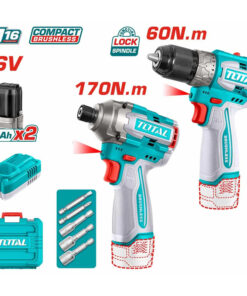 Combo máy khoan và máy vặn vít dùng pin 16V Total TOSLI240968