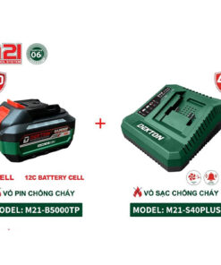 Combo Pin Sạc 21V Dekton 1 Pin 5.0Ah & 1 Sạc nhanh 4A (M21-B5000TP+M21-S40PLUS)