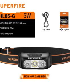 Đèn Pin Đeo Đầu Nhỏ Gọn SuperFire HL05-G