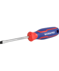 Tua vít đầu dẹt tay cầm bọc nhựa cao su 3 màu chống trơn trượt 5.5x100mm thép
hợp kim CR-V Workpro WP221016