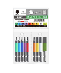 Vỉ 9 mũi vít đầu lục giác Anex Japan ACHX9-65L