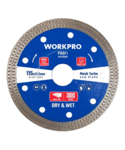Lưỡi cưa đĩa cắt kim cương Turbo răng lưới siêu mỏng 125x22.2x10mm Workpro
WP405061