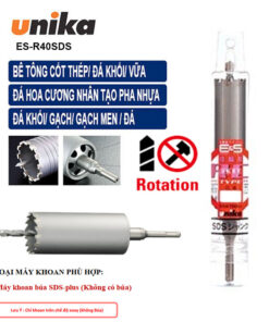 Mũi khoan rút lõi tường 40x135mm Unika ES-R40SDS (SDS Plus)