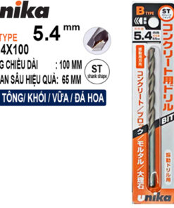 Mũi khoan tương 5.4x100mm Unika B5.4x100
