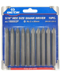 Vĩ 10 mũi vít đóng bake PH2x80mm Kingtony 188002P